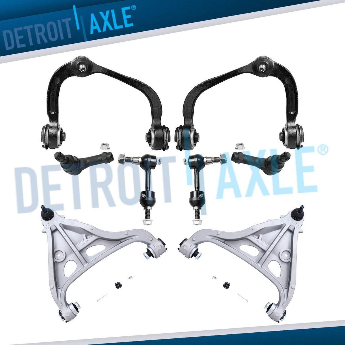 2WD Front Upper Lower Control Arms Tie Rods Sway Bars for 2004