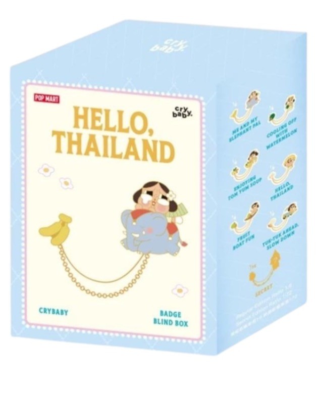 Pop Mart Crybaby Hello Thailand Series Badge Single Blind Box