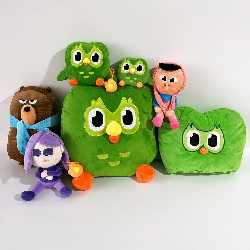 Duolingo Plush Duo Green Owl Falstaff Lily Zari Gift For Kids Doll