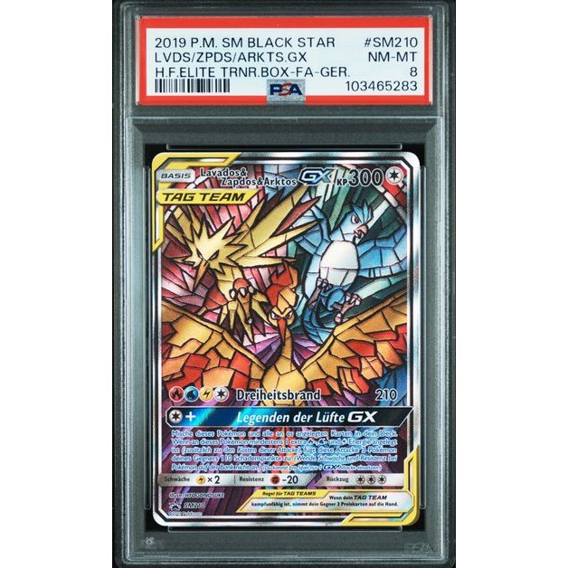 PSA 8 Moltres & Zapdos & Articuno GX SM210 Promo Pokemon Card