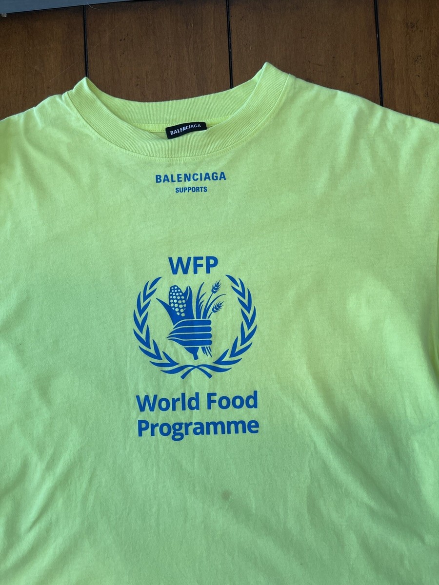 Balenciaga World Food Programme Black T-Shirt Short Sleeve Size S