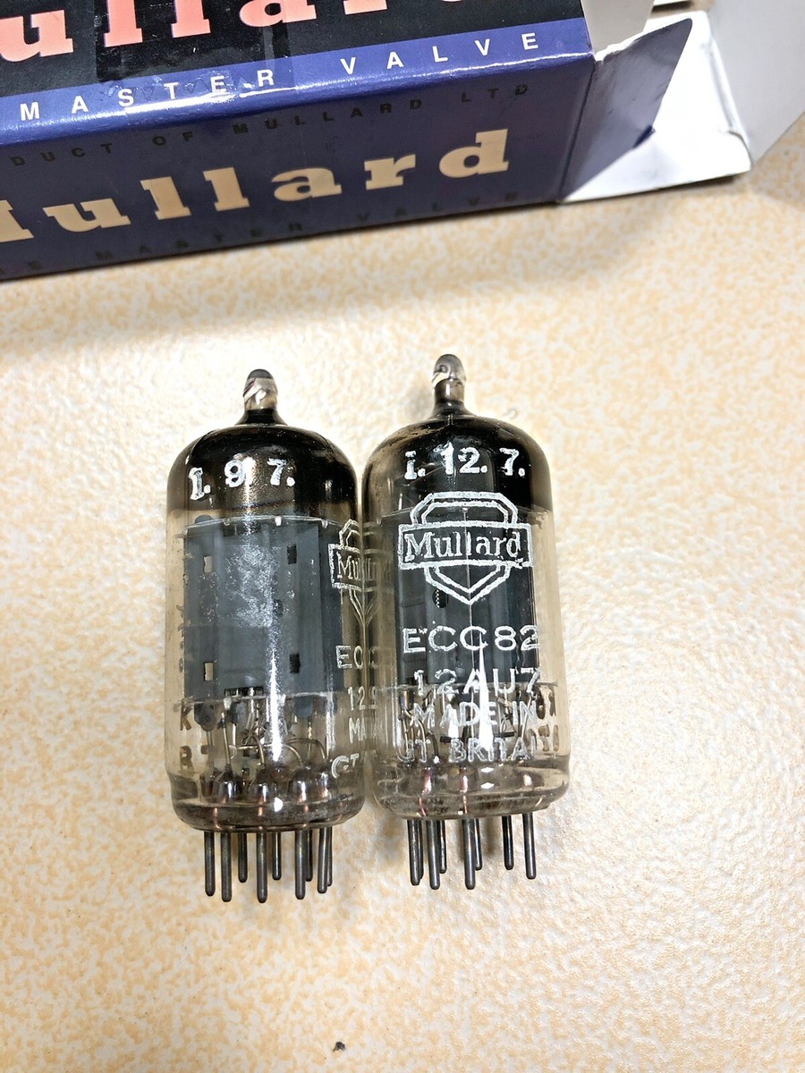 Mullard 12AU7/ECC82 Long Plate Square getter NOS NIB matched pair