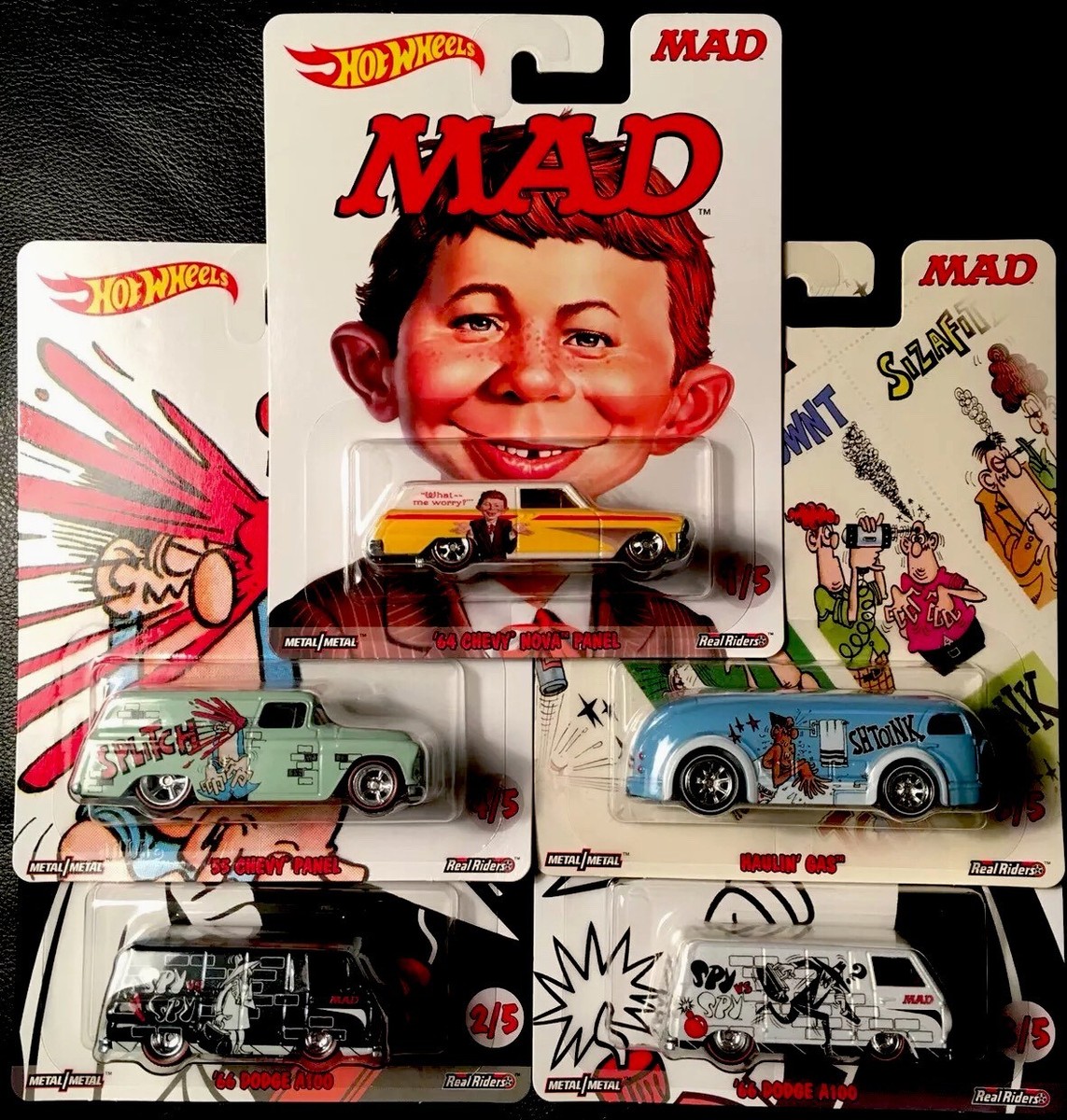 HOT WHEELS 2017 MAD MAGAZINE POP CULTURE RARE SET ( SET OF 5 ) SEE