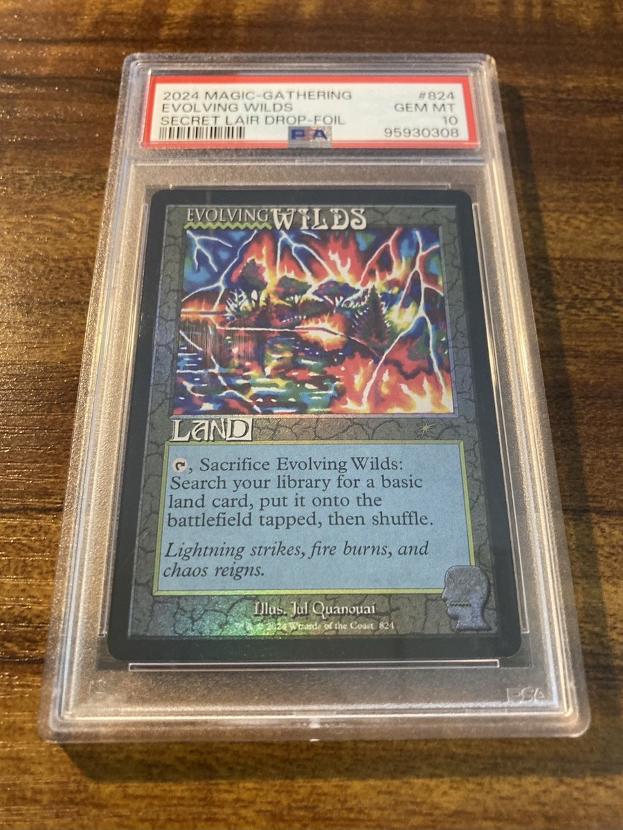 MTG✨EVOLVING WILDS Retro Fr 🌈 FOIL✨SLD Brain Dead: LANDS PSA 10