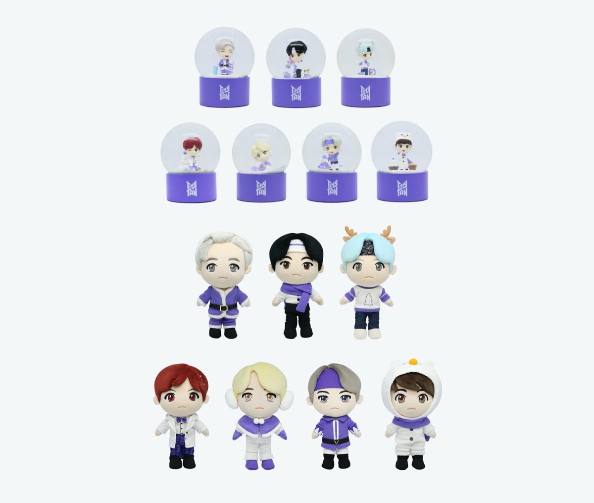 BTS POP-UP: TinyTAN Winter Plush Toys & Snowballs Purple Holidays