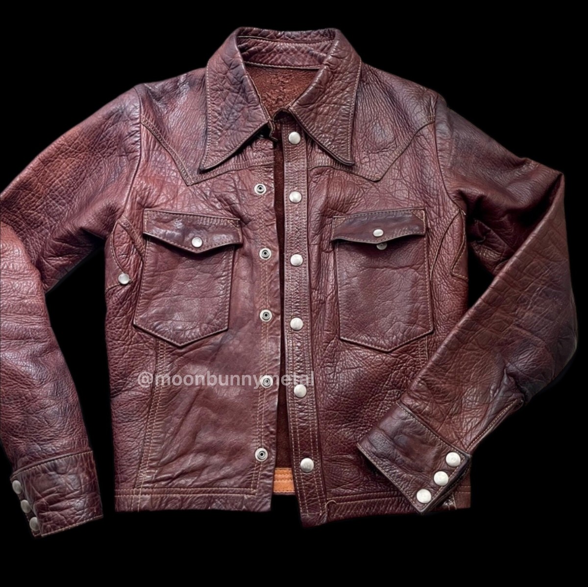 East West Musical Instruments Leather Jacket Vintage Moto Biker