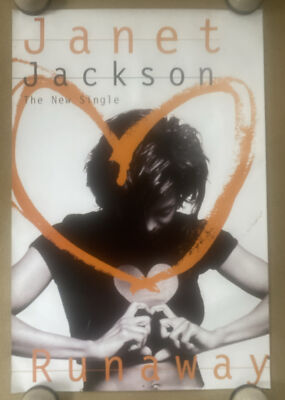 Vintage Poster Janet Jackson Runaway Heart Hands 1990 Music Promo