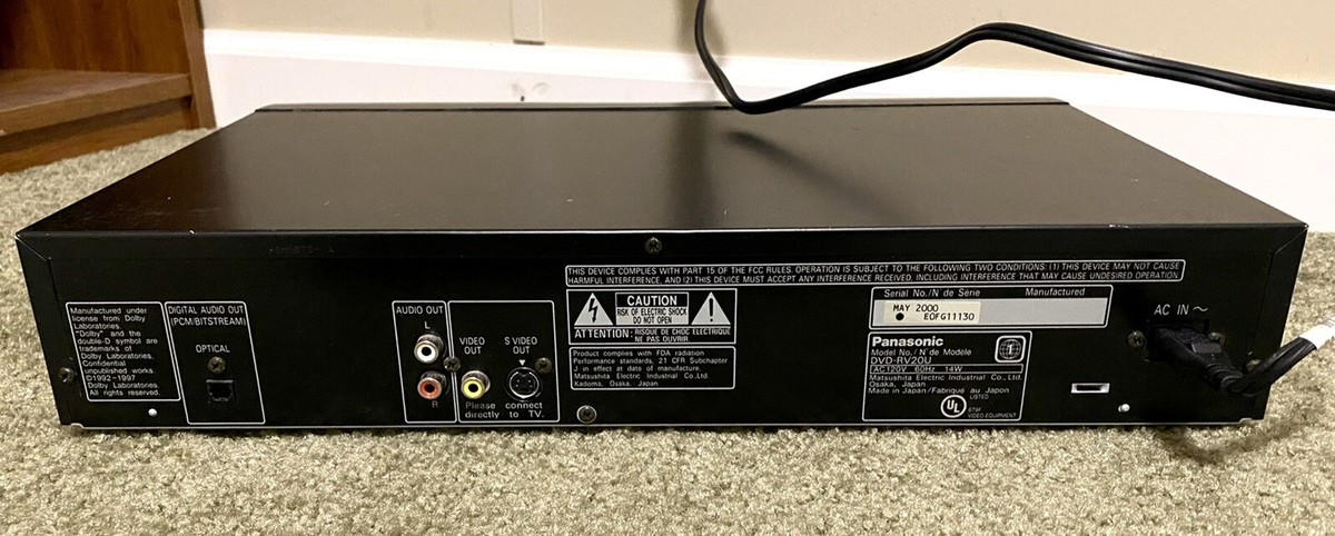Panasonic DVD-RV20U DVD/CD Player w/ Remote | eBay