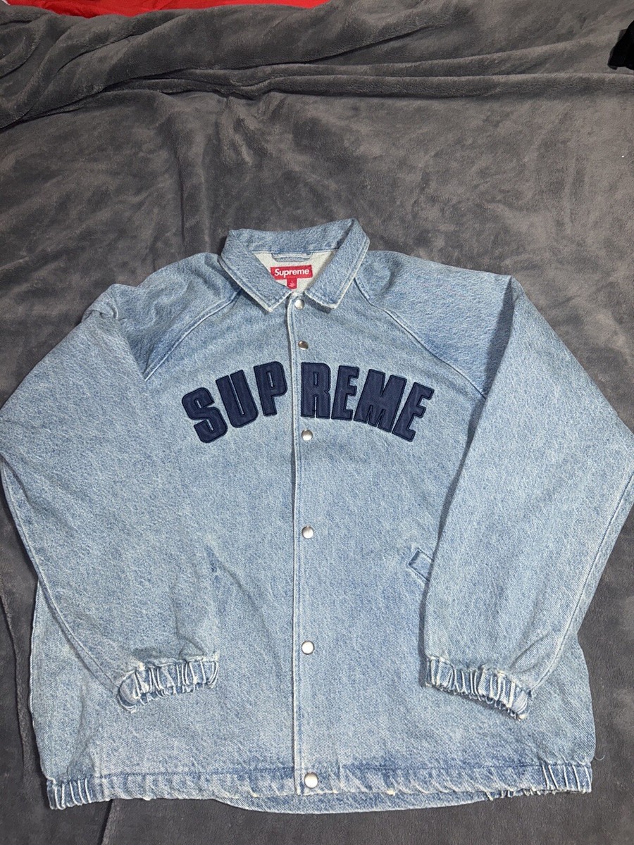 Supreme Arc Denim Coaches Jacket Washed Indigo SS25 SIZE LARGE | eBay