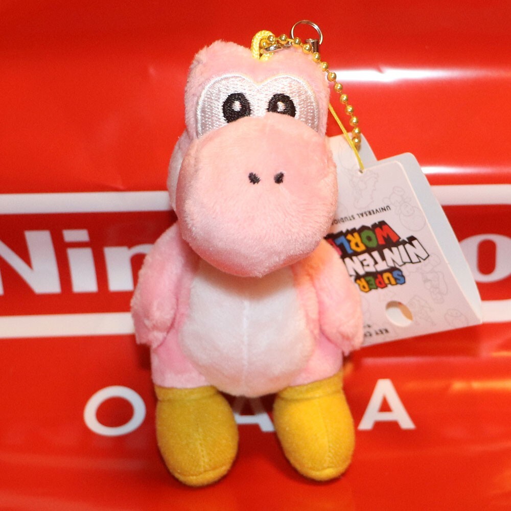 SUPER NINTENDO WORLD YOSHI Plush Keychain Figure Pink Rare USJ