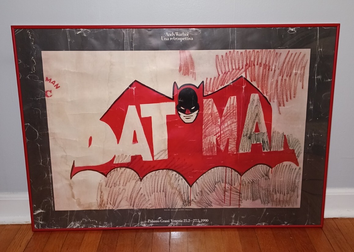 ANDY WARHOL RARE 1990 LITHOGRAPH PRINT FRAMED ITALIAN EXHBT POSTER