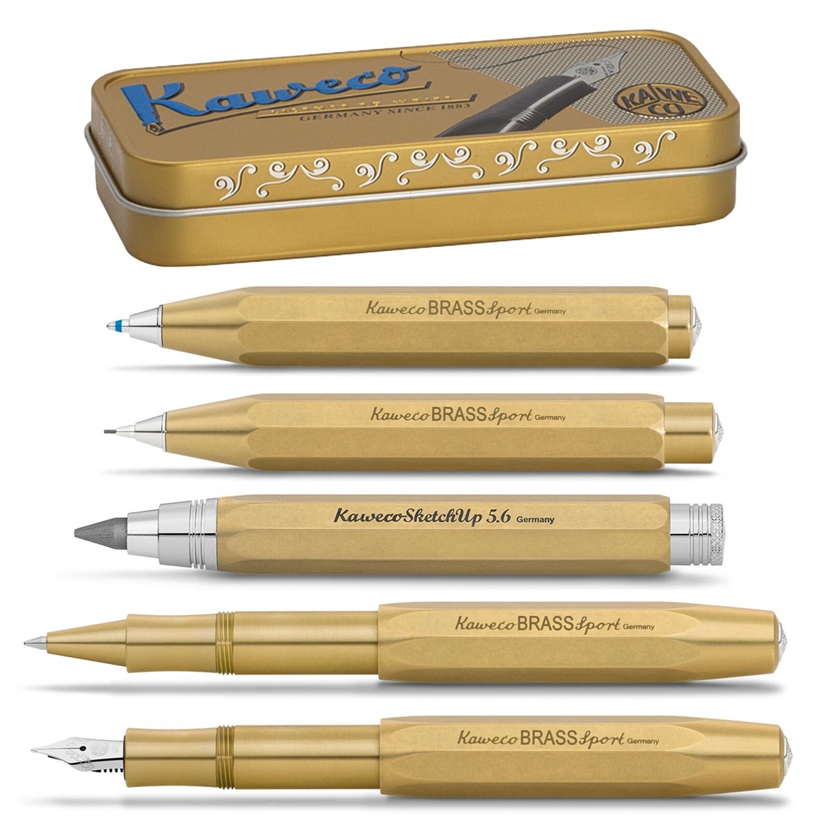 Kaweco BRASS Sport Pocket Fountain / Rollerball / Ball Pen