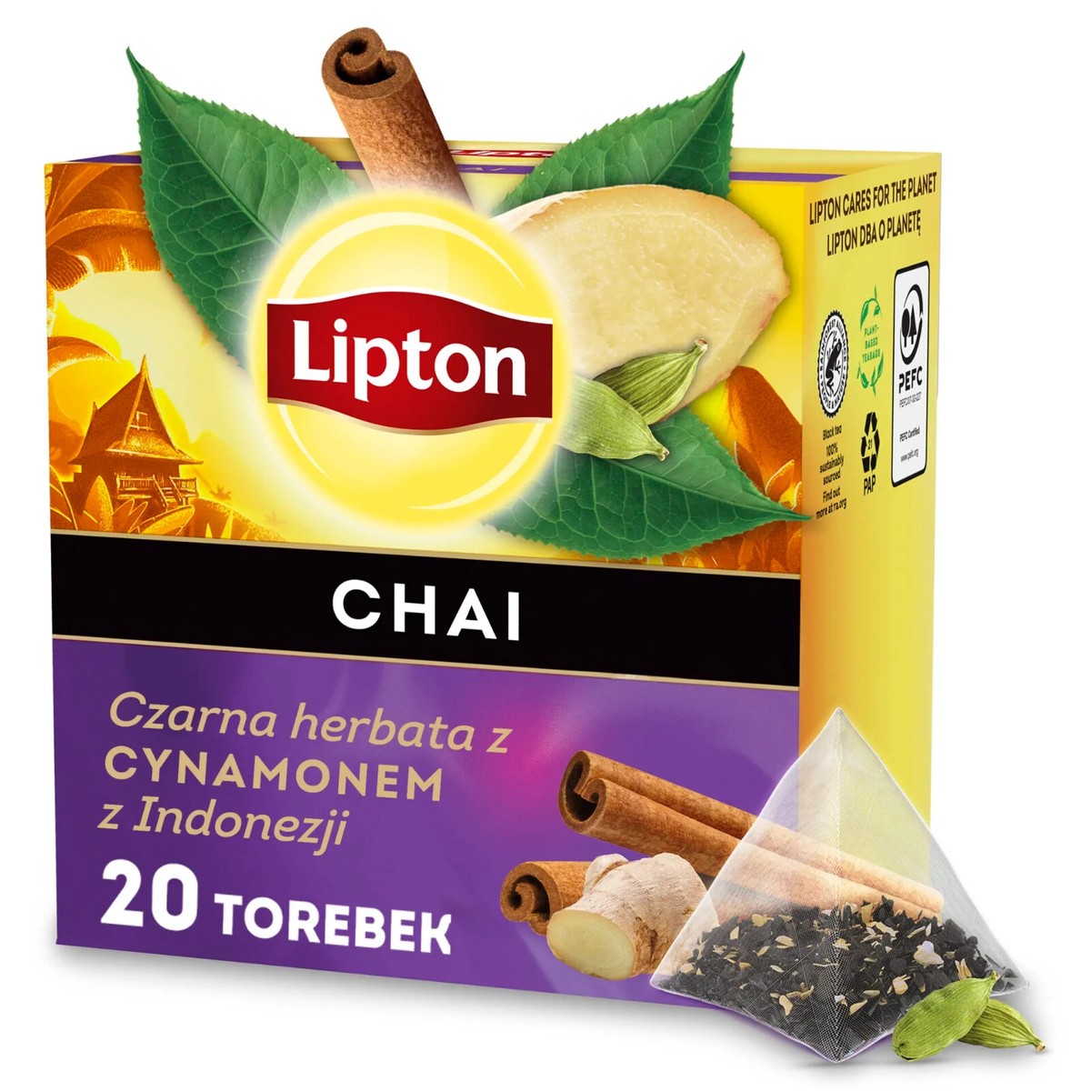 Lipton CHAI - Black Tea with Cinnamon - 20 Pyramid Teabags 34g