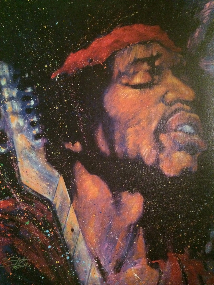 Jimi Hendrix Stephen Fishwick タイダイ染め加工 T