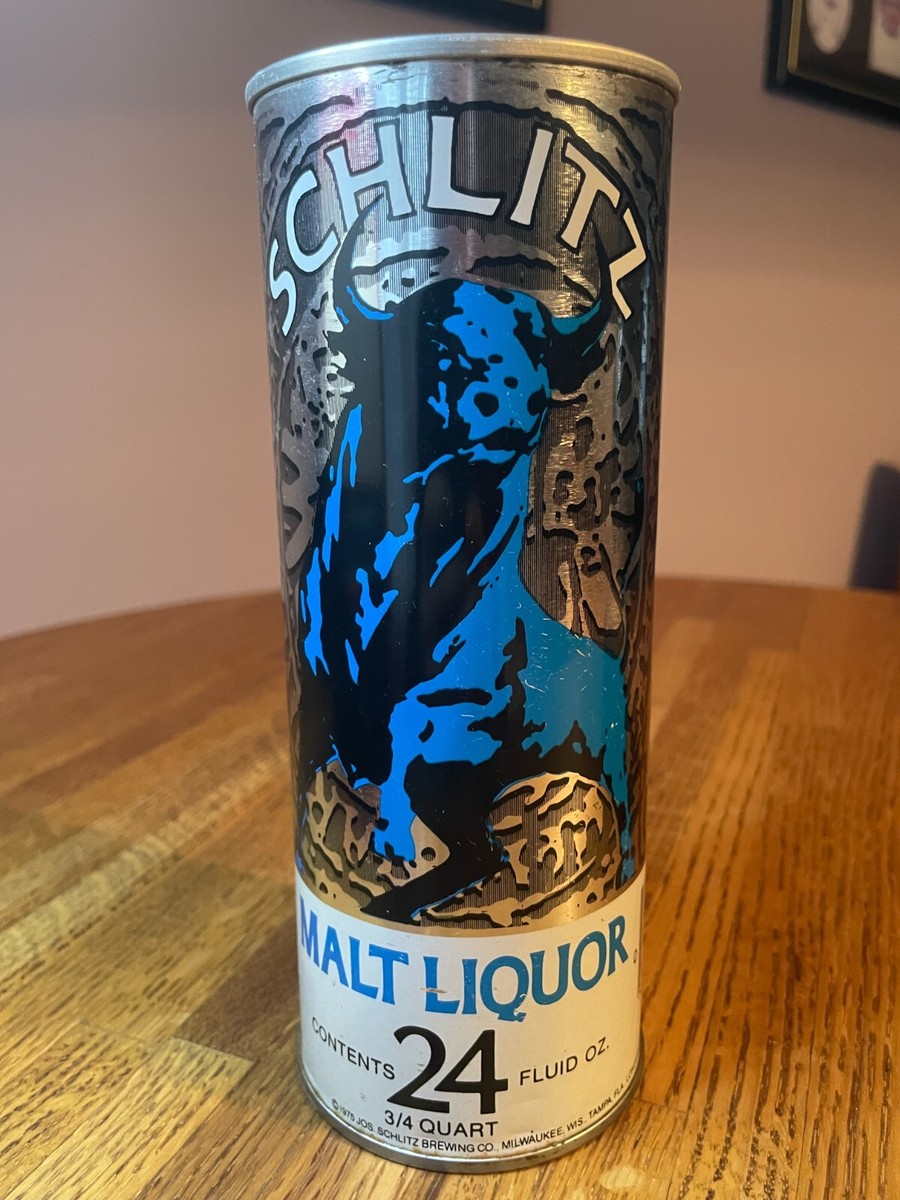 Schlitz Malt Liquor Blue Bull | 1975 Vintage 24 oz Pull Tab Can