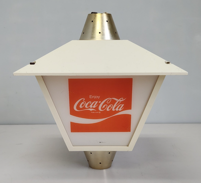 Vintage 1960's Enjoy COCA-COLA Open Lantern Light Rotating Hanging