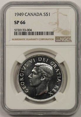 1949 Canada $1 NGC SP 66 (No Mintmark Specimen) Silver Dollar | eBay