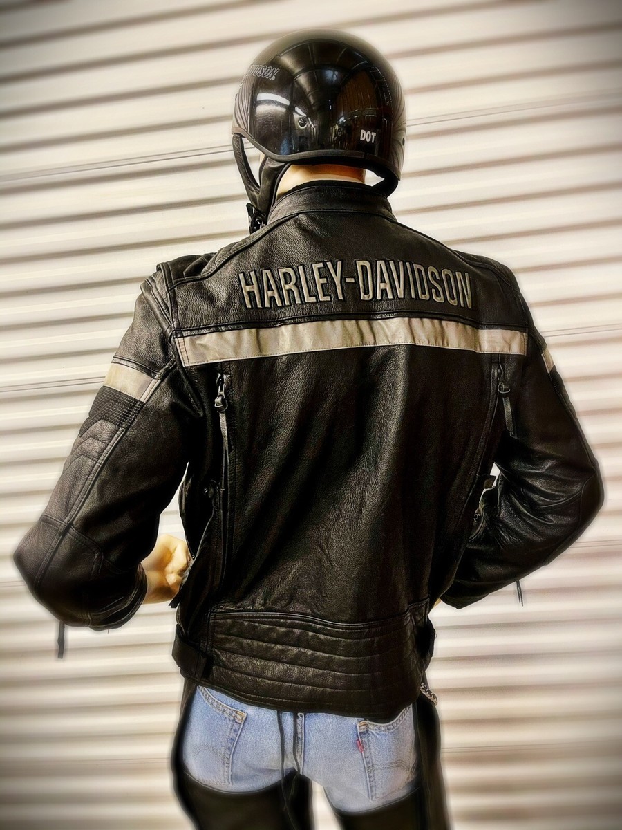 Harley Davidson Men EVOLUTION Black Leather Jacket 98068-14VM XXL