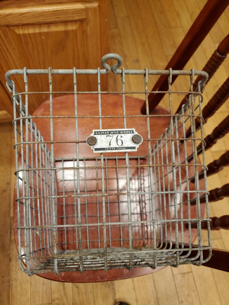Vintage Kaspar Wire Works Shiner Texas Gym Locker Pool Basket | eBay