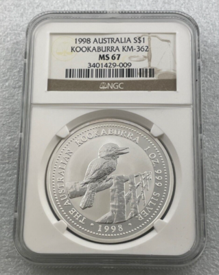 1998 Australia Kookaburra 1oz Silver $1 Professionally Graded NGC