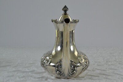 ANTIQUE WILCOX SILVER PLATE CO. QUADRUPLE REPOUSSE TEA & COFFEE