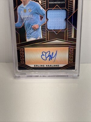 2023-24 Panini Obsidian Soccer Erling Haaland Obsidian Patch Auto