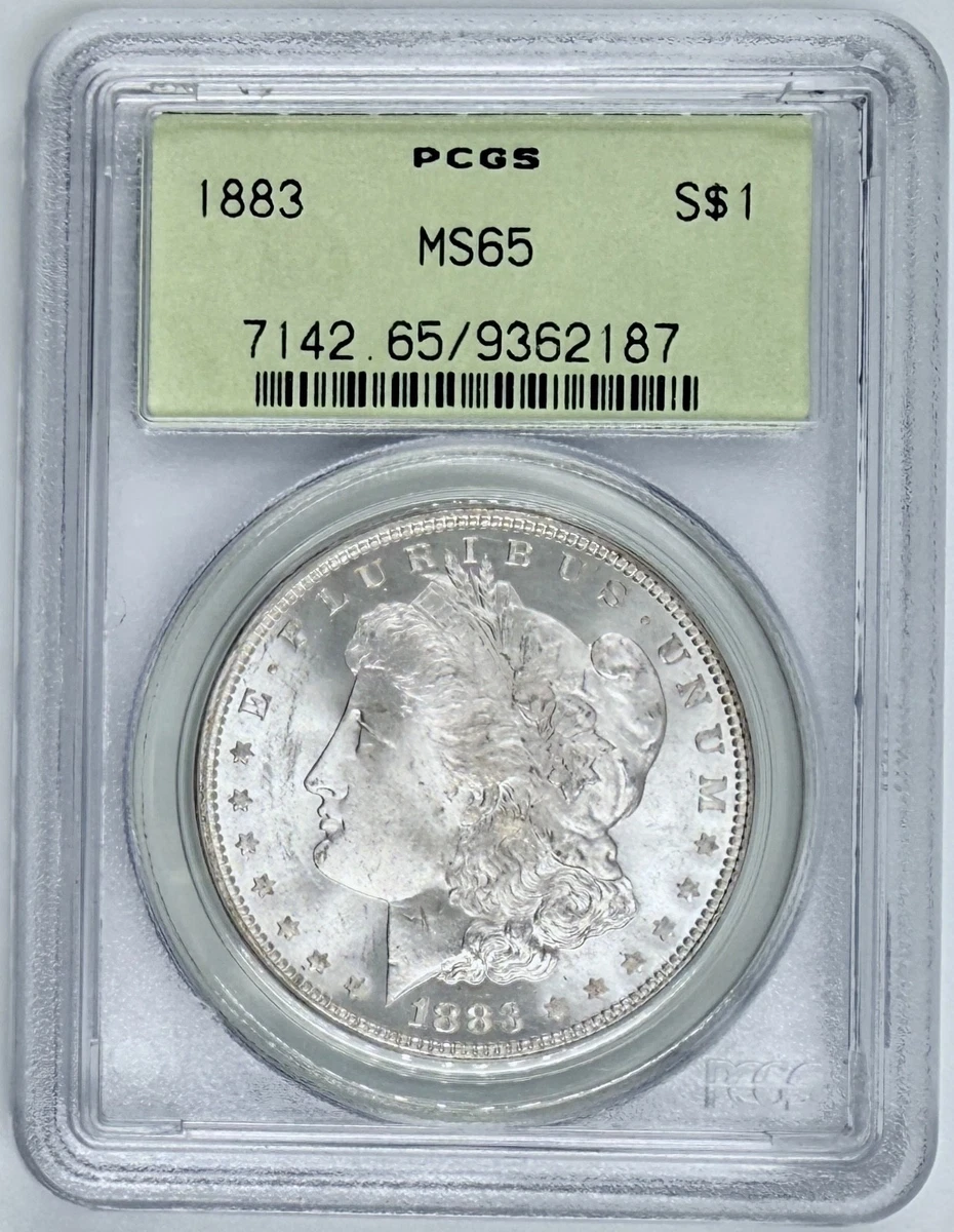 PCGS Certified MS 65 Graded 1883 Year Morgan US Dollars (1878-1921