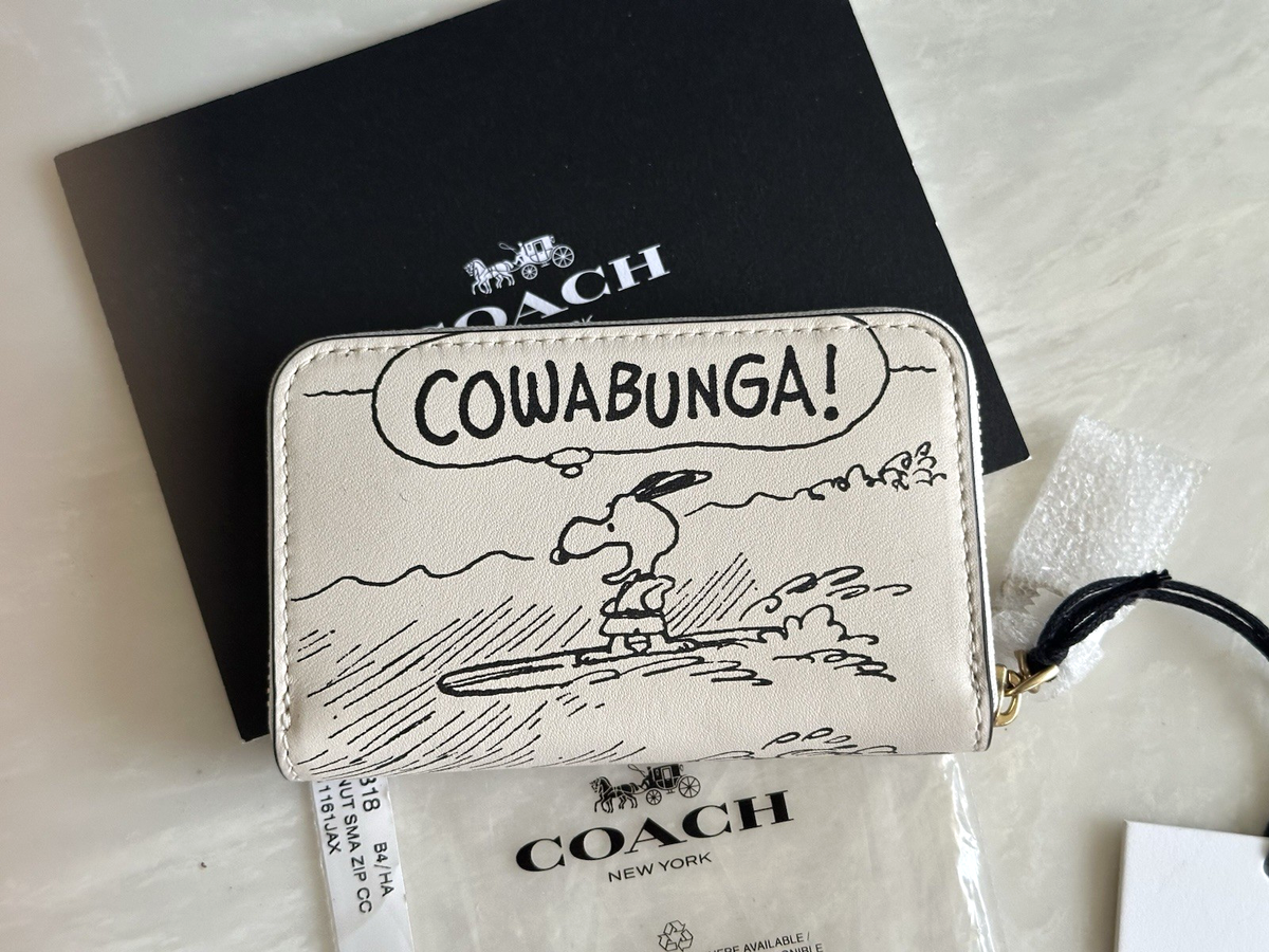 NWT COACH X PEANUTS LIM EDITION SNOOPY NEWSPAPER PRINT CHALK