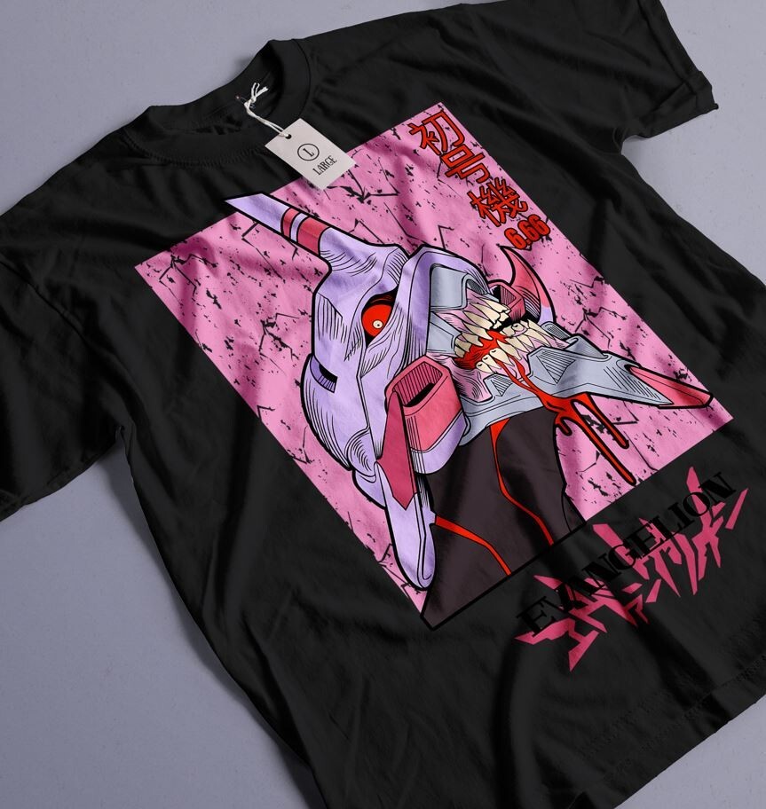 T-shirt Neon Genesis Evangelion Shinj Asuka Eva Unit 01 Anime
