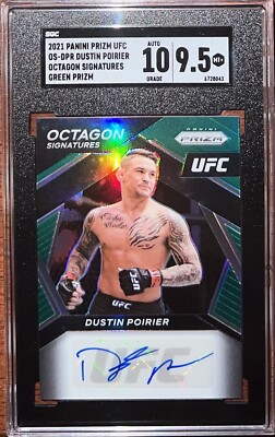 Panini Prizm 2021 UFC Dustin Poirier SGC 10/9.5 Octagon Signatures