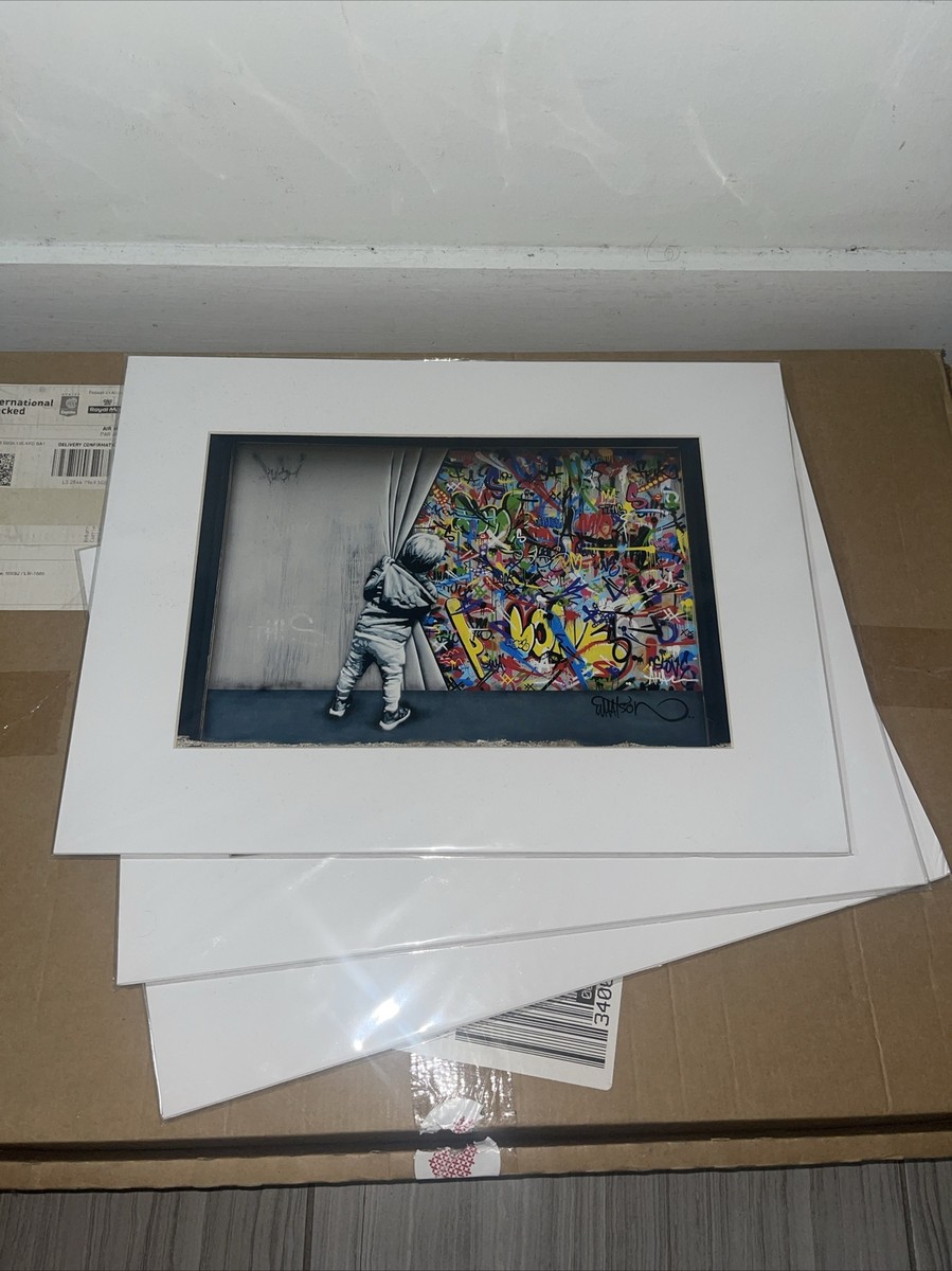 Martin Whatson “Behind the Curtain” Print Art Basel '19 Matted W