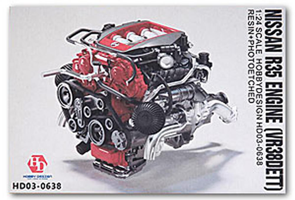 Hobby Design 1/24 Nissan GT-R R35 Engine VR38DETT Detail Up Set