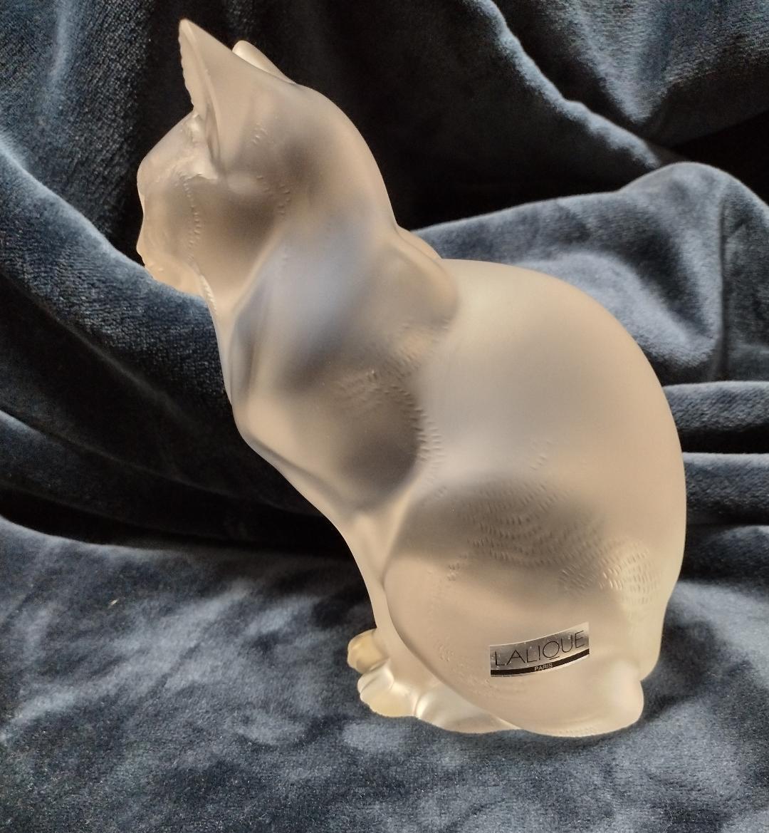 LALIQUE 猫のクリスタル彫刻 LALIQUE 猫のクリスタル彫刻 LALIQUE 猫の