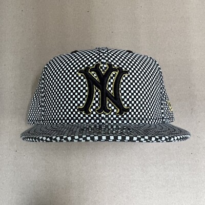 2004 Supreme New Era Checkered Cap Hat New York Yankees 7 5/8 60.6