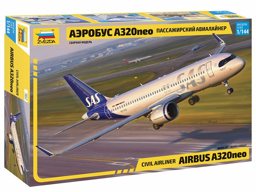 Zvezda 1/144 Airbus A320 neo Scandinavian Airlines Model Kit | eBay