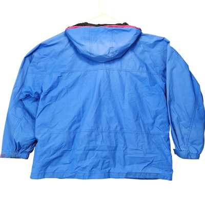 Vintage 90s Eddie Bauer Jacket Large Blue Pink Goretex Hooded