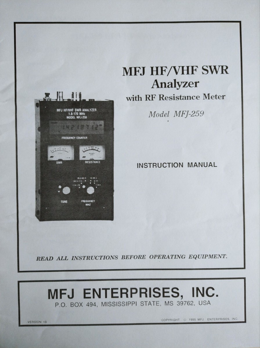 受信機 MFJ-259 SWR Analyzer 1.8-170 MHz 受信機 MFJ-259 SWR