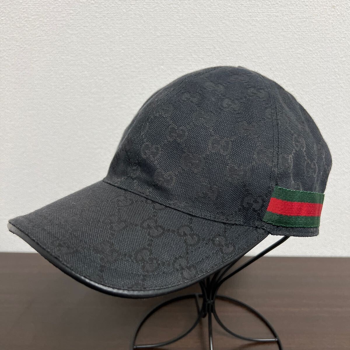 Gucci Men's Black GG Logo L size cap hat from Japan Free Shipping