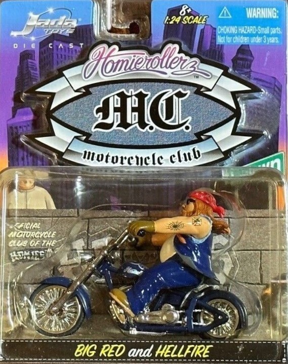 Homie Rollerz Big Red and Hellfire Jada Toys Homie MC Motorcycle