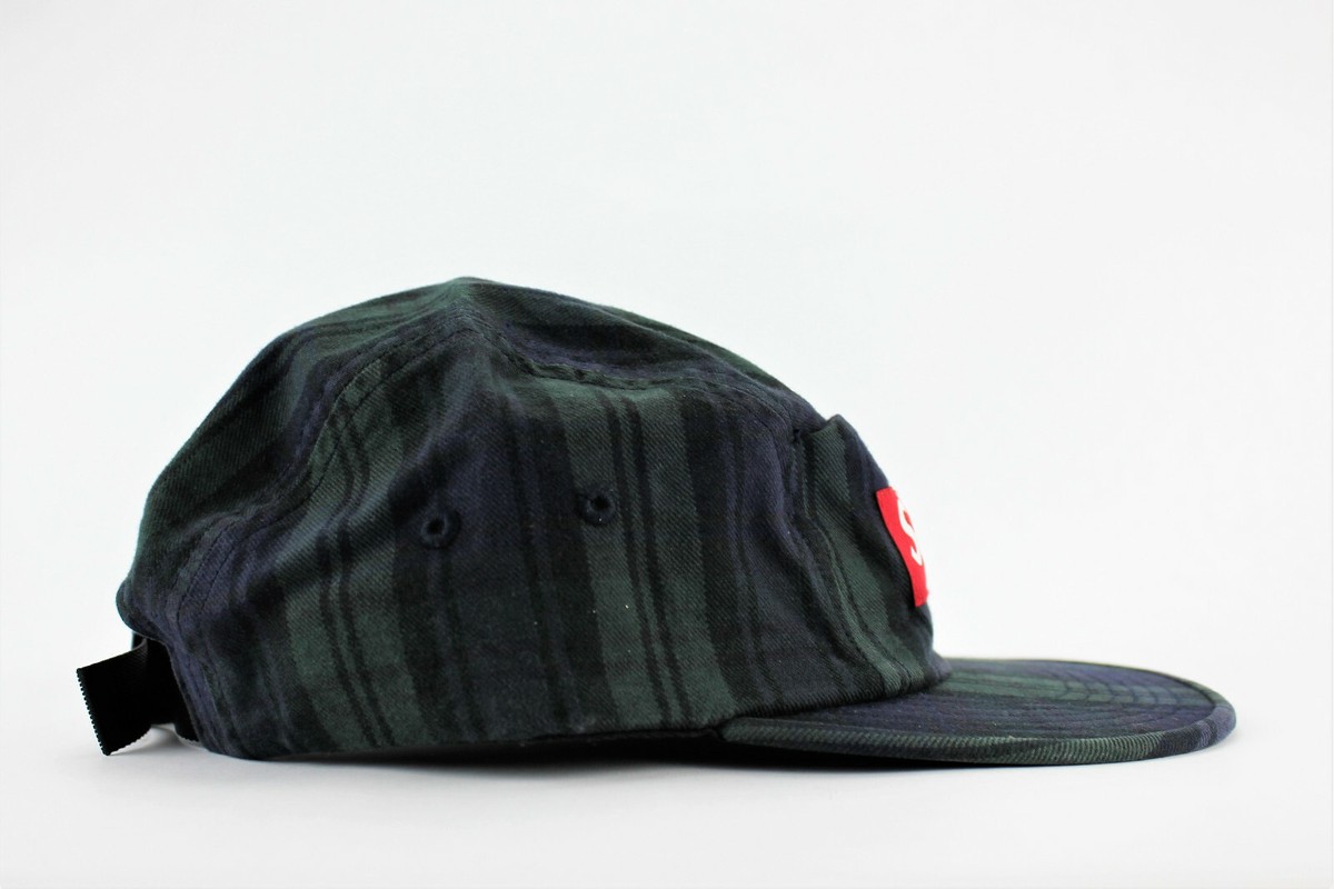 Supreme Snap Button Pocket Camp Cap Black Watch Plaid O/S | eBay