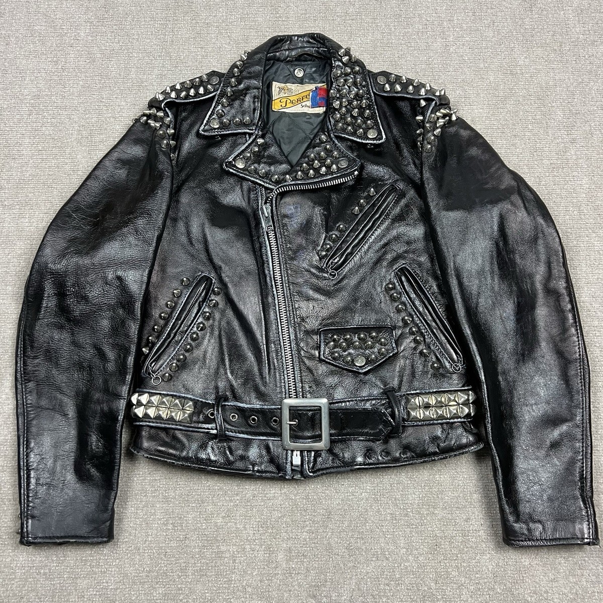 Vintage 80s Schott Perfecto 125 118 Motorcycle Leather Jacket Size
