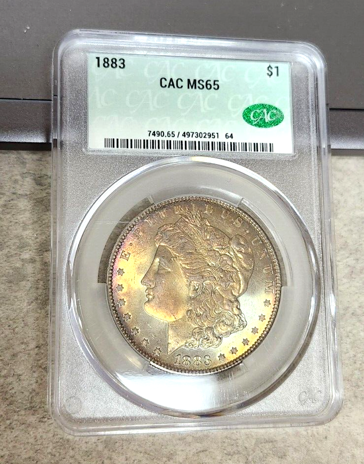 1883 Morgan Dollar - Exquisite Toning - MS65 - CAC - Unreal Eye