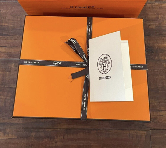 100% Authentic HERMES Gift Box Decoration 9x11x3 in | eBay