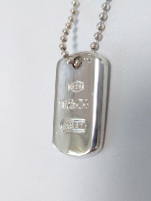Tiffany & Co. 1837 Dog Tag Pendant Necklace Silver 18