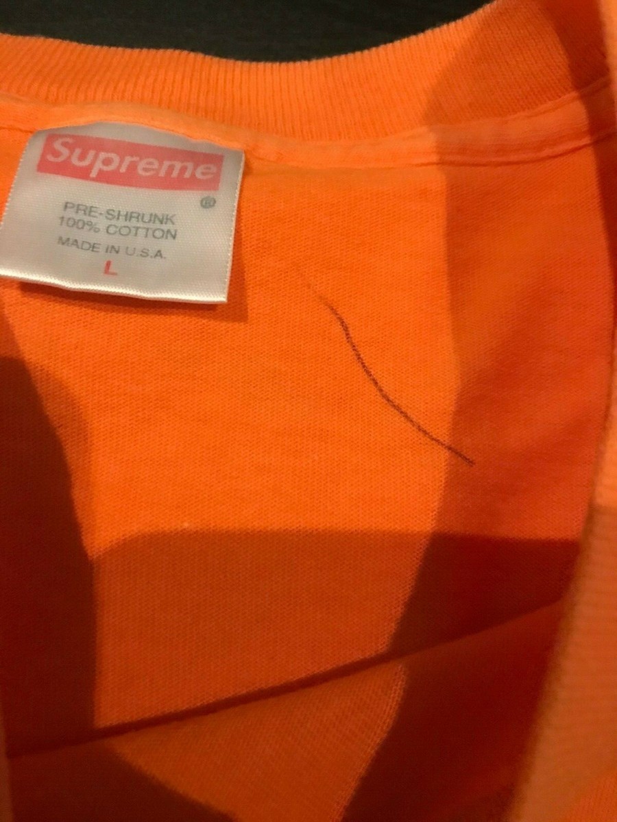Supreme 1999 Orange on Orange Tonal Bold Font Box Logo Tee Size