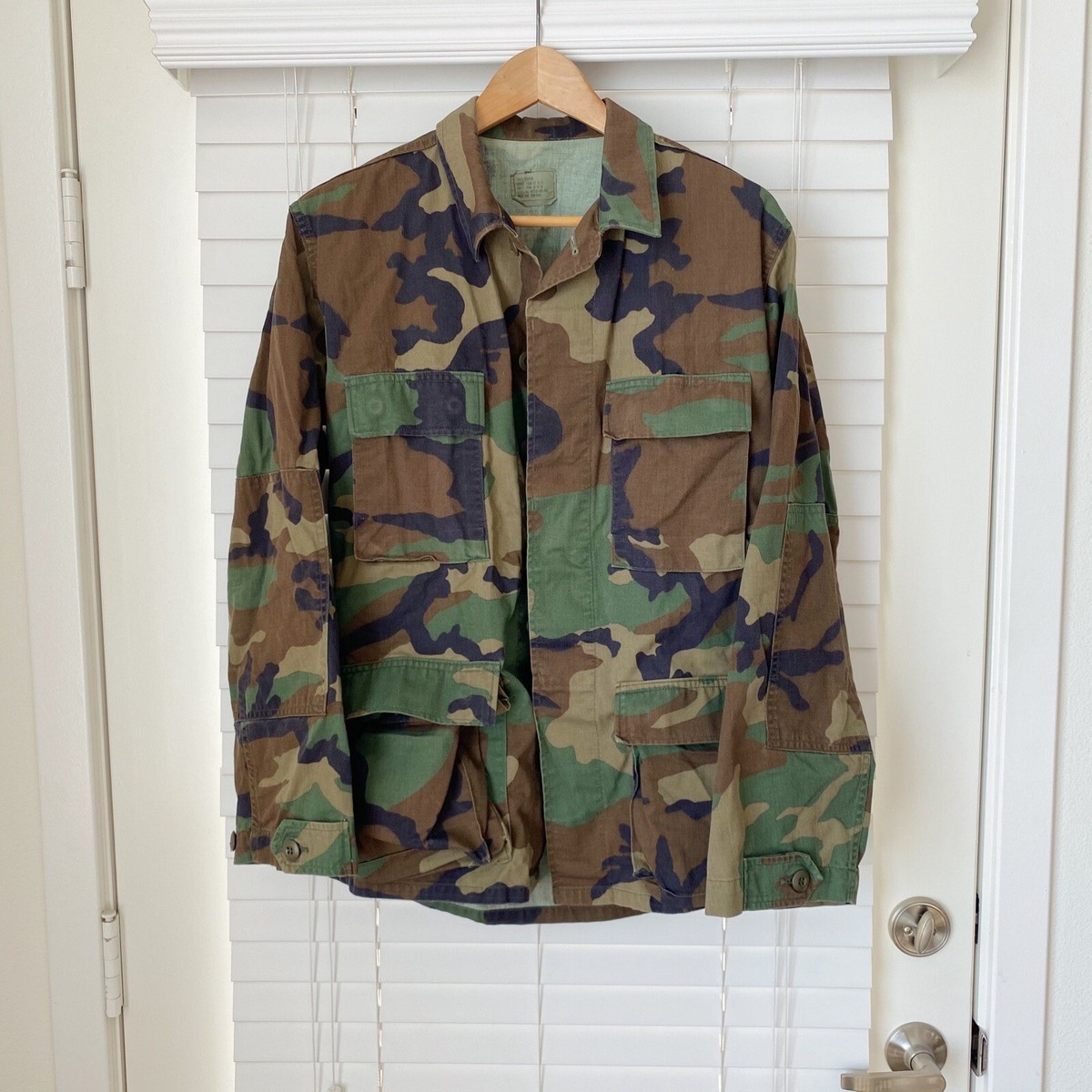 Vintage US Army 70s VTG Military Woodland Camo Camouflage Field