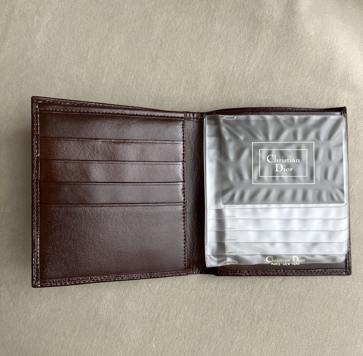 New In Box Christian Dior Vintage Bifold Wallet Burgundy Leather