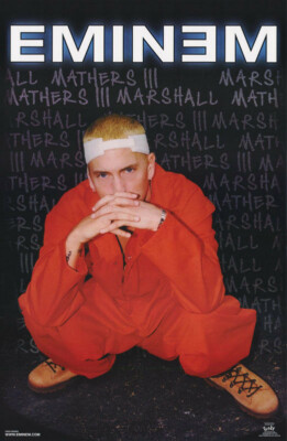 Vintage Eminem Poster SEALED from 2000 - Black Board Jail - NOS