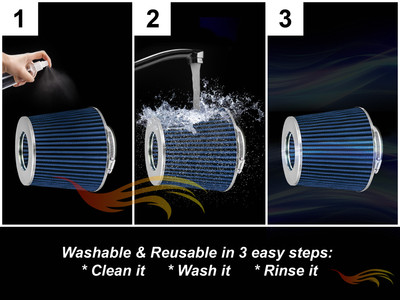 XYZ Sport Ram Air Intake Kit+Filter BLUE For 1975-1983 280Z 280ZX