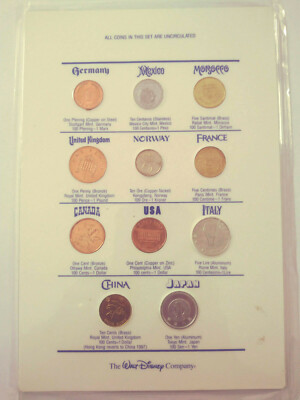 DISNEY World Showcase International Coins Sealed (US-96) Epcot